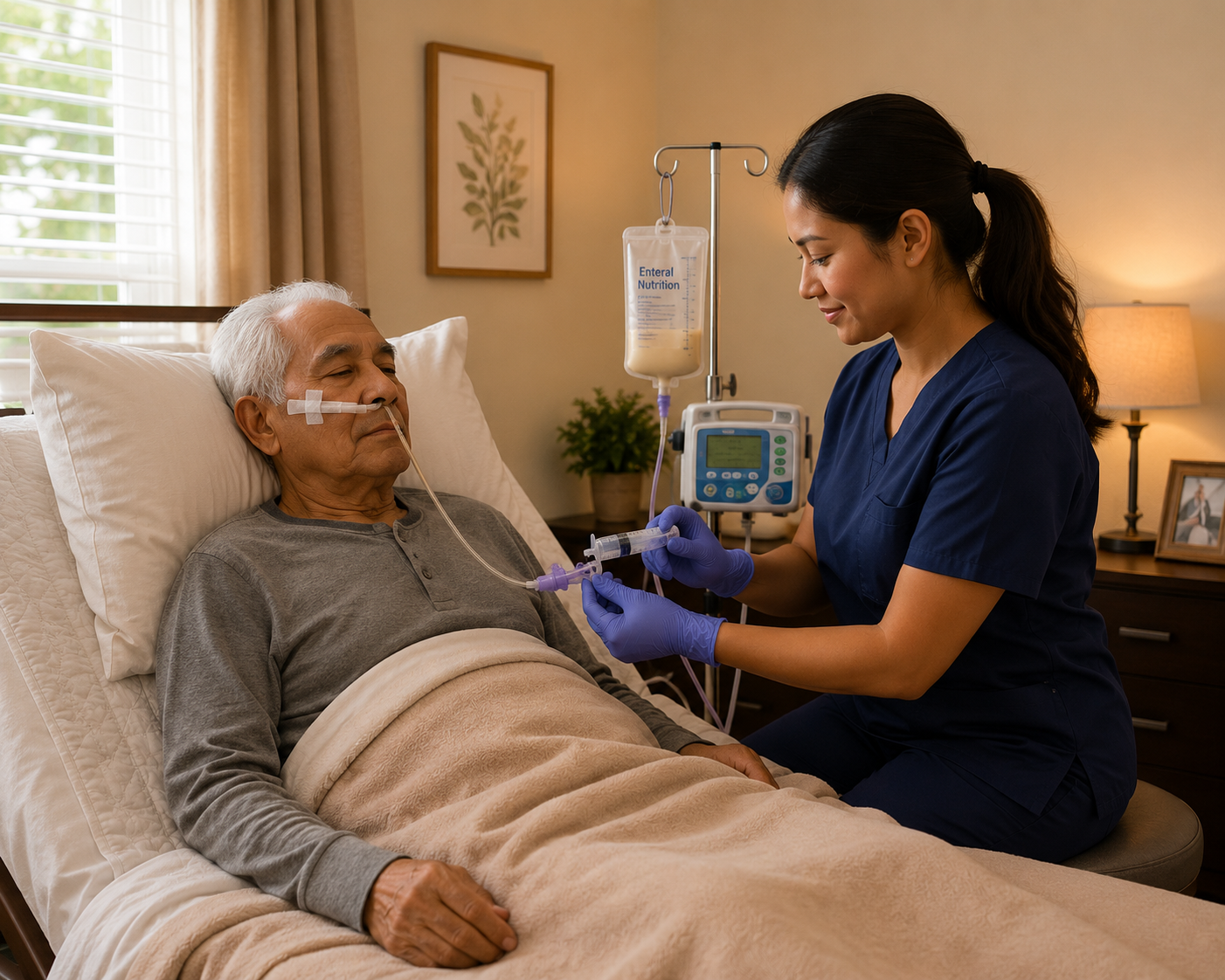 Clinician providing private duty nursing support